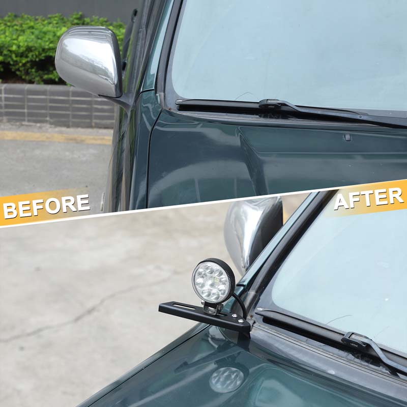 For Toyota Prado 120 FJ120 2003-2009 LED Light Pod Metal Hood Mount Bracket Kit/Ditch Hood Light Brackets