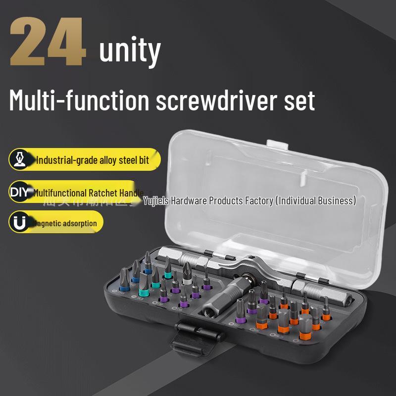 Precision 24-in-1 Ratchet Screwdriver Set with S2 High Hardness Bits