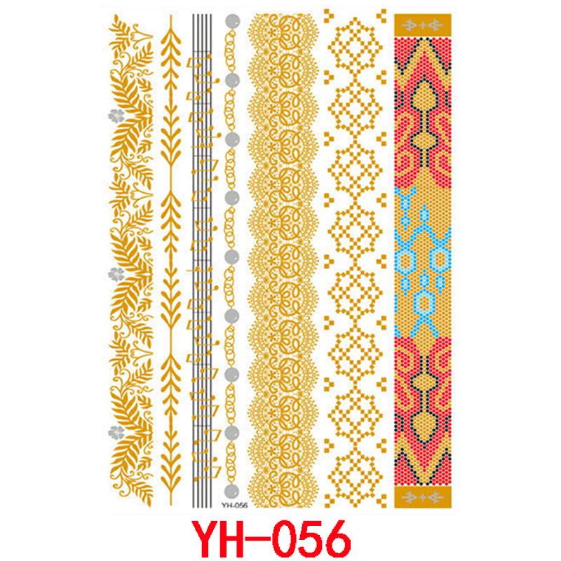 Bronzing Tattoo Sticker, Metal Waterproof Tattoo Sticker, Tattoo