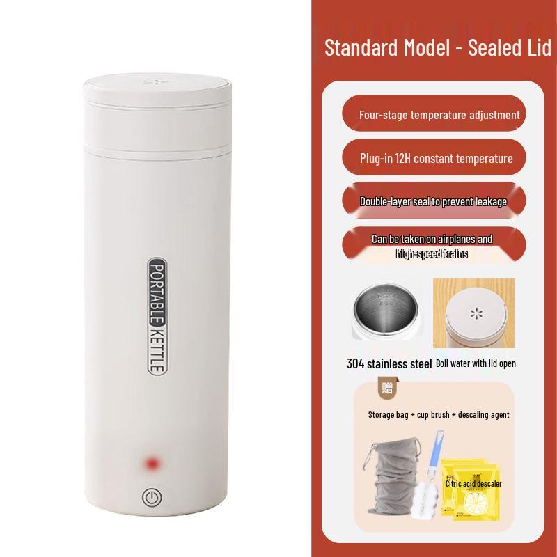 

Portable Smart Electric Heating Water Cup - Stainless Steel Travel Thermos for Business and Office Use US 110V (3-Prong Plug)