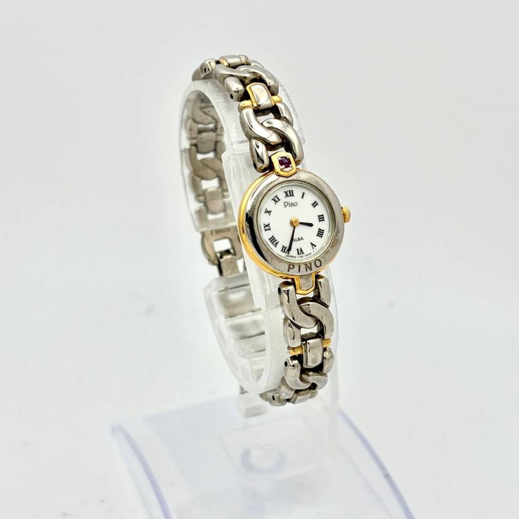 SEIKO ALBA Pino Watch with Colored Stone Roman Numerals 330353 [New Battery] Women's Y150-0G20
