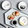 Cartoon Cat Snack Dipping Plates Household Ceramic Seasoning Dish Creative Kitchen Small Sauce Bowl Vinegar Soy Snack Dishes