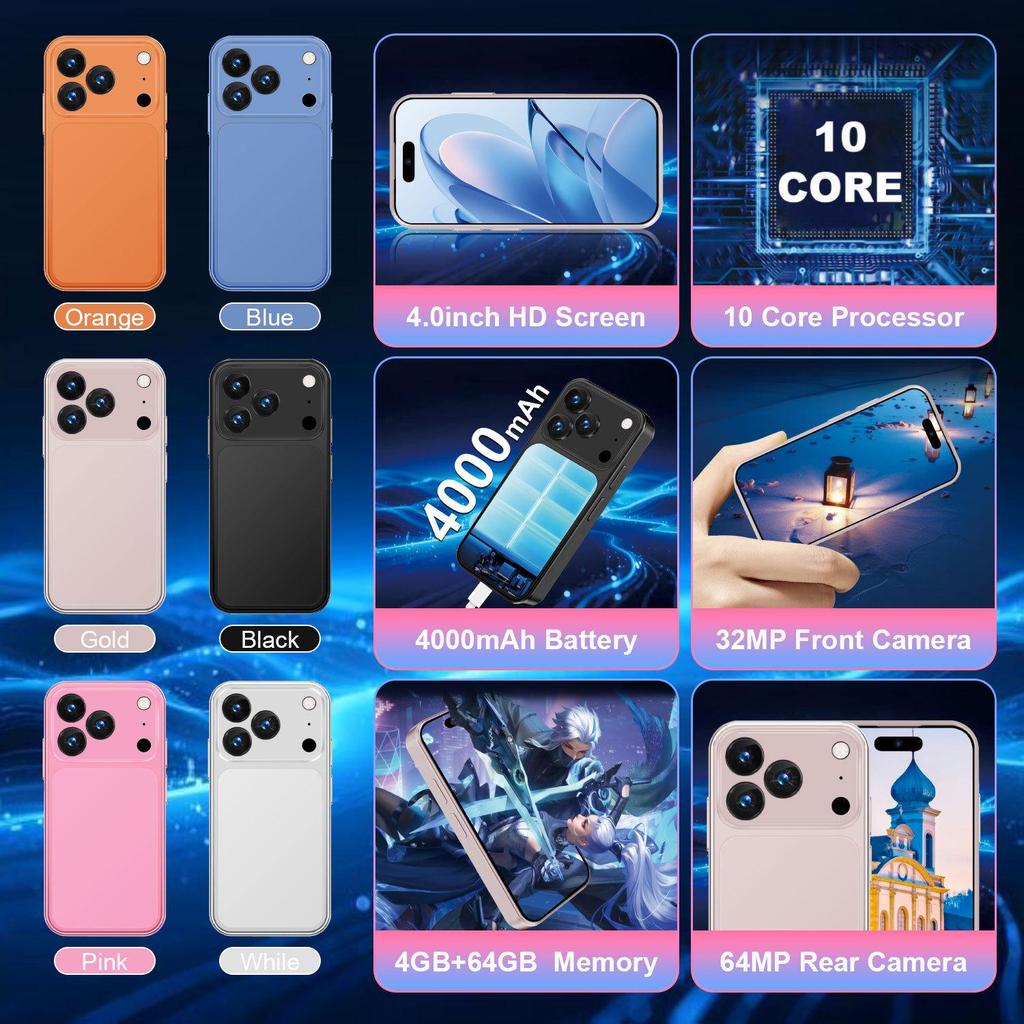 2024 i17 Mini Android Smartphone 4+64GB
