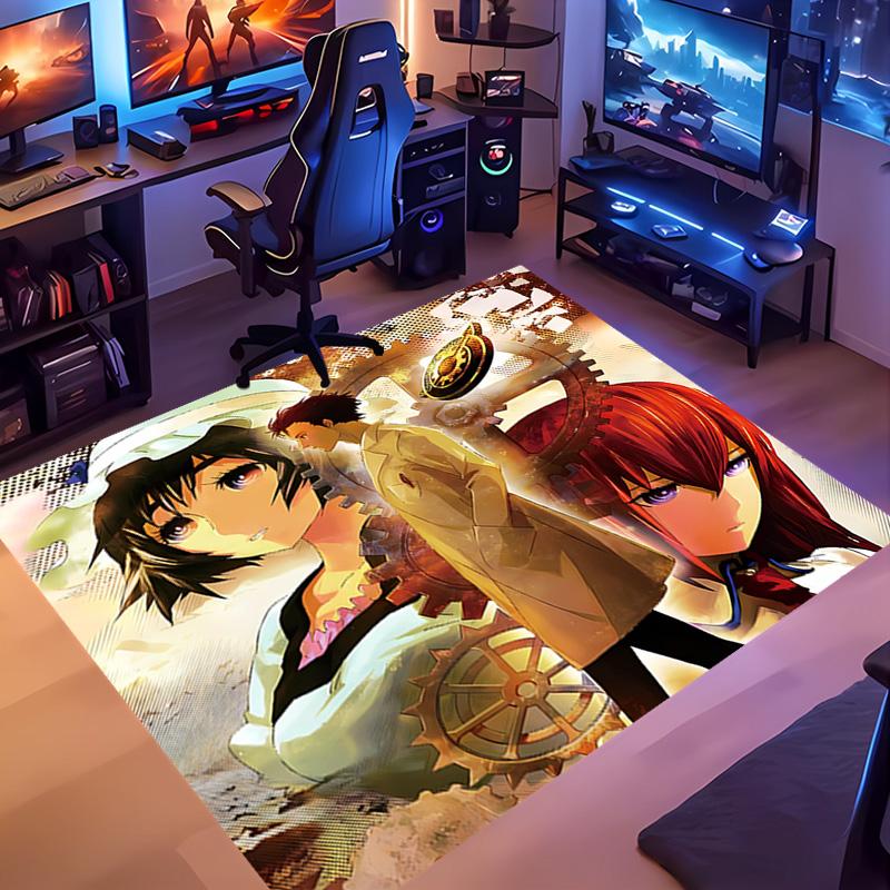Steins;Gate-Themed Entrance Mat,Non-Slip Mat Area Rug,Room Decor,Outdoor Decor,Kitchen Rug,Doormat - Machine Washable,Easy to Clean