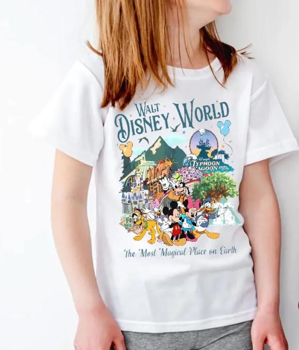 CHARM CLOTHINGS 2025 Walt Disney World Shirt Disney Mickey Magic Kingdom T-shirt Animal Kingdom Familie 100% Puur Katoen Bedrukt Vrijetijds T-shirt S