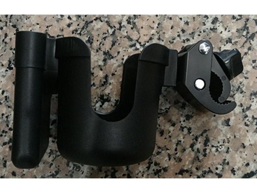 

Универсальный держатель для стакана и телефона для детской коляски и велосипеда с быстросъемным креплением чёрный