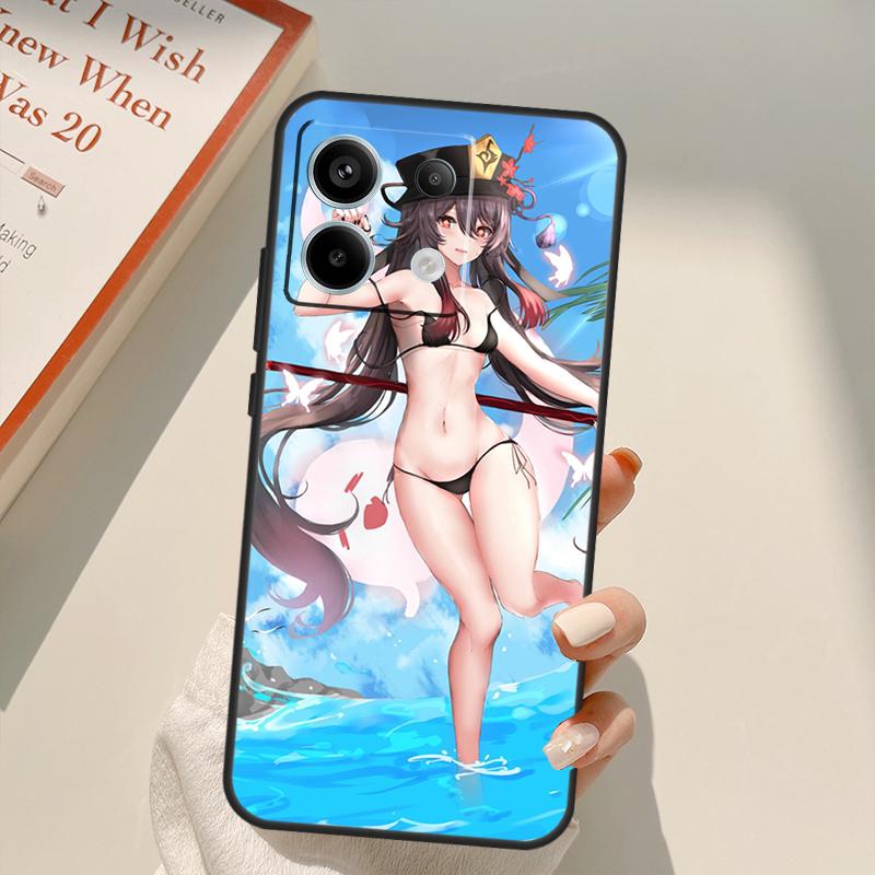 Genshin Impact Sexy Cute Girl Funda For Xiaomi Redmi Note 13 14 9 10 12 11 15 Pro Plus Case For Redmi 15 C 12C 13C 14C 10C