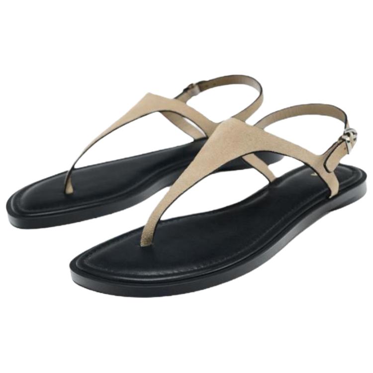 Zara Vintage Comfortable One Strap Sandals Women sandals Sand-Brown 2619510107