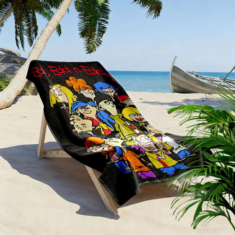 Asciugamano da Spiaggia Stampa Ed, Edd n Eddy, Asciugamano Grande Morbido Asciugatura Rapida per Spiaggia Campeggio Nuoto