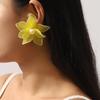 Summer Casual Vacation Sweet Double Layer Mesh 3D Flower Stud Earrings Fresh All Match Women Ear Jewelry Fashion New