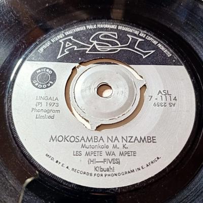 7inch Record ORCHESTRE HI-FIVES - Mokosamba Na Nzambe / Liwa Ya Justi ASL71114 ASL 1973 Kenya World Music Used