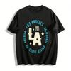 Vintage LA Los Angeles 1781 Print Casual Unisex Loose Crewneck T-Shirt Pure Cotton T-shirt