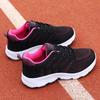 Sports Women Casual Shoes Fashionable Breathable Walking Mesh Flat Running Shoes New Lace-up Sneakers Whtie Black Soft Sole Ligh