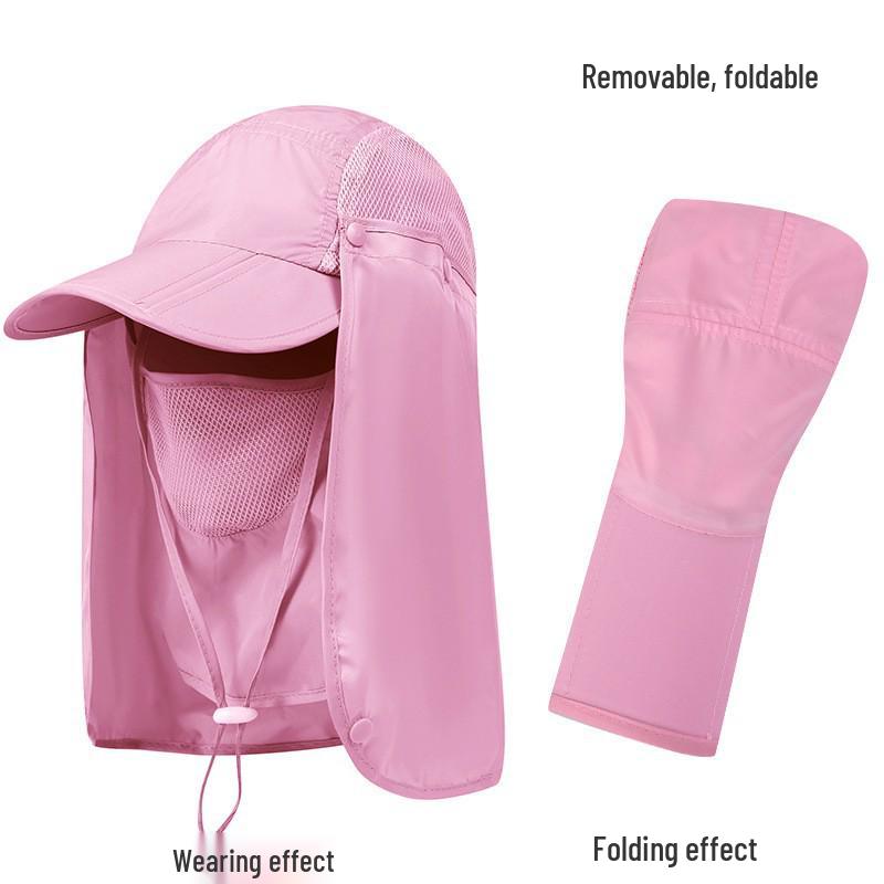 Men's Summer Sun Hat with UV Protection & Face Cover for Outdoor Activities