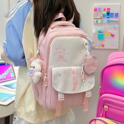 Large Capacity Schoolbag Female High Value High School Student Embroidered Backpack Cute Junior High School Student Backpack