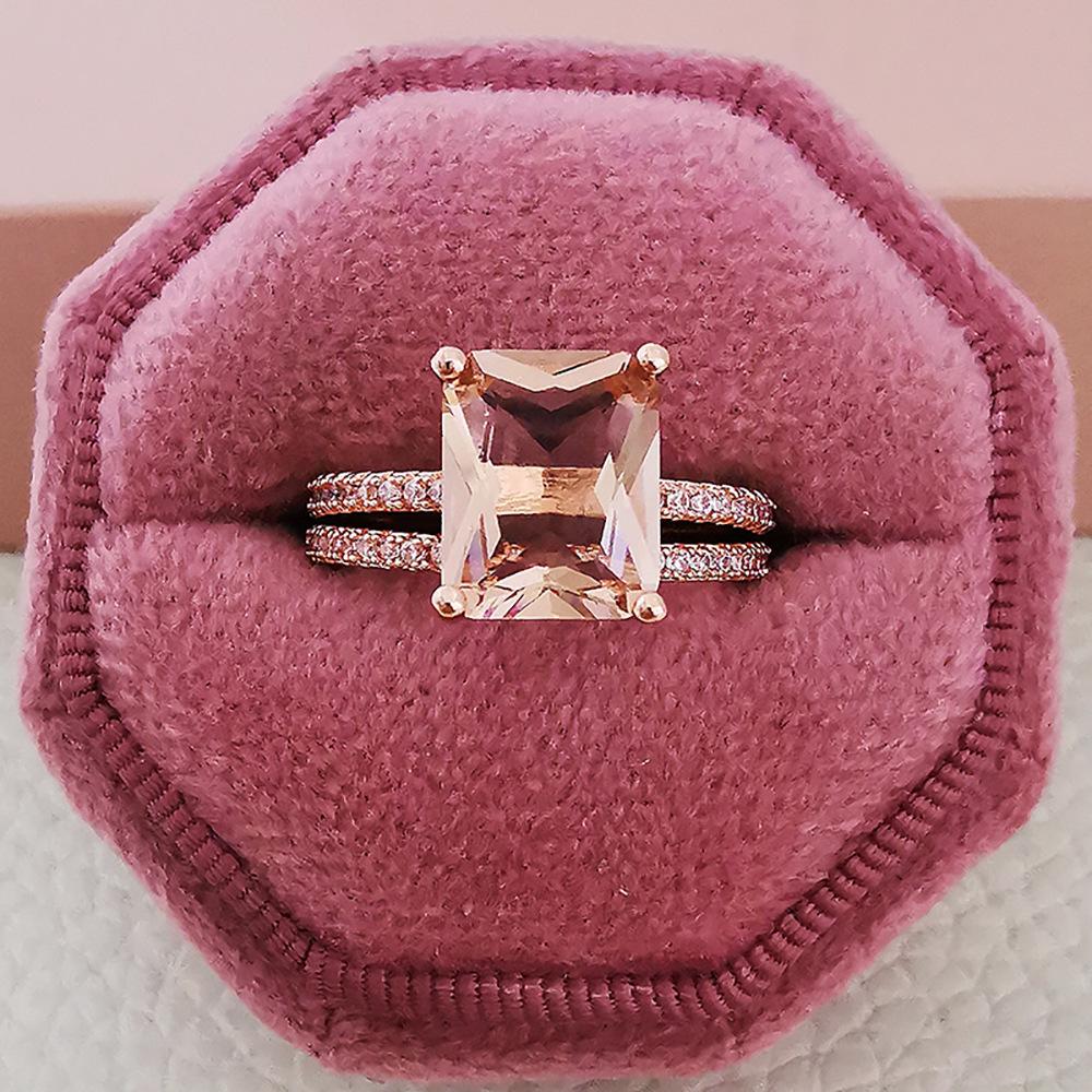 

Европейское и американское помолвочное кольцо из розового золота с микропаве - r5026 Size 6 розового золота