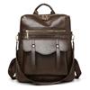 PU Backpack Women's Retro Schoolbag Multi-functional Shoulder Bag
