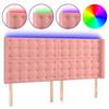 VidaXL Tête de Lit à LED Meuble de Chambre à Coucher Accessoire de Lit Double Tête de Cadre de Lit Intérieur Rose 3124547