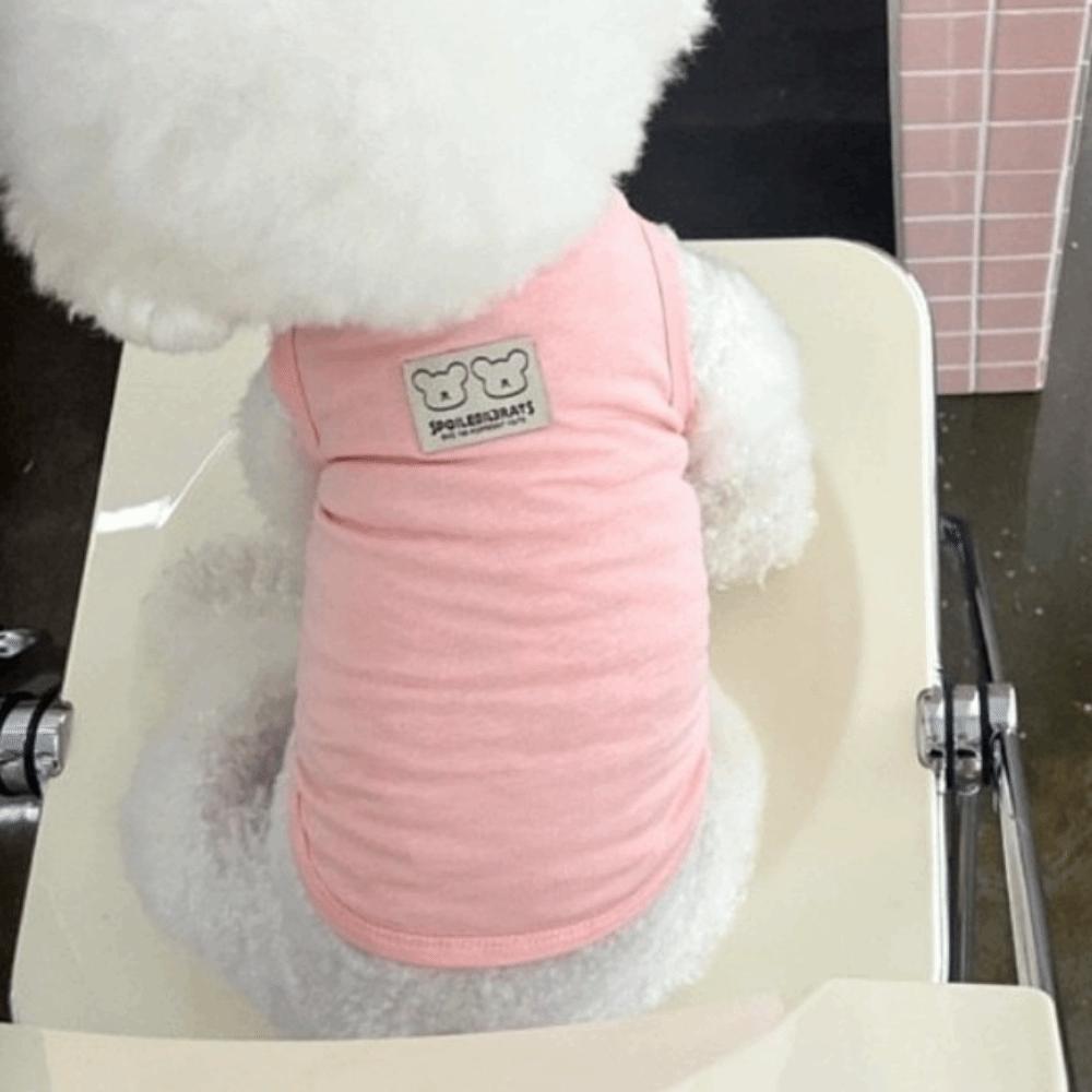 

Simple Style Puppy Vest Polyester Pet Clothing New Dog Undershirt for Small Medium Dogs S рожевий