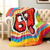 Weird expression 67 pattern Flannel printed blanket suitable for all seasons suitable for living room office sofa and travel