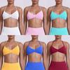 European and American Style Thin Strap Beauty Back Halter Sports Bra for Women, Pilates Yoga Tank Top, Seamless Fitness Underwear Camisole