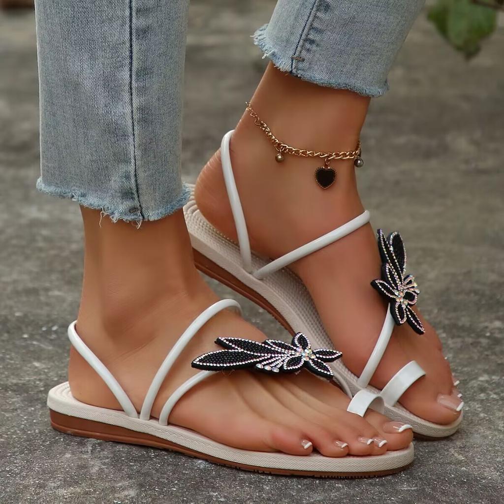 Glitter Slippers Women Summer Sandals 2026 Fashion Bling Female Butterfly Flops Beach Diamond Flat Shoes Outdoor Sandals
