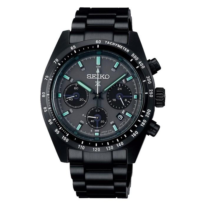 Męski zegarek Seiko Prospex Speedtimer Chronograf Słoneczny Cały Czarny SBDL103