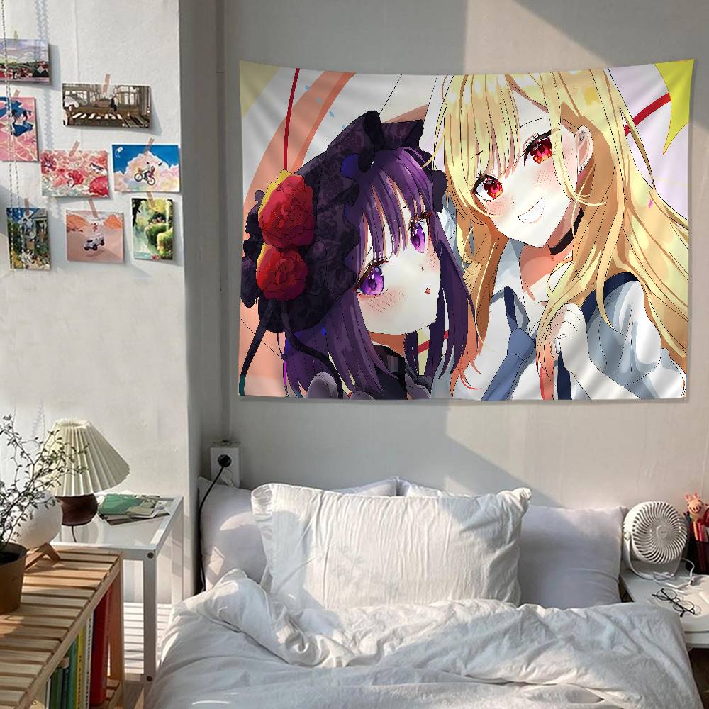 Anime My DressUp Darling Anime Tapestry Hippie Flower Wall Carpets Dorm Decor Wall Hanging Home Decor