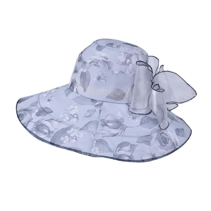 Detachable Bow Mom Fisherman Hat Windproof Rope Sunscreen Basin Hat Thin Bow Sunshade Cap  Travel