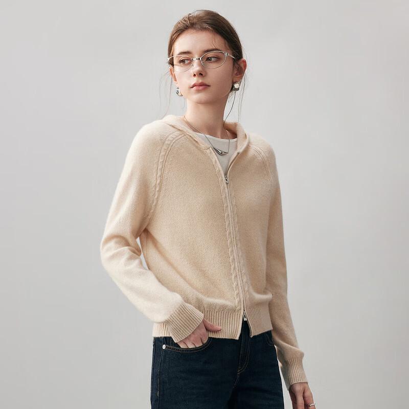 Kemengboka Women's 2025 AW Hooded Cashmere Cardigan