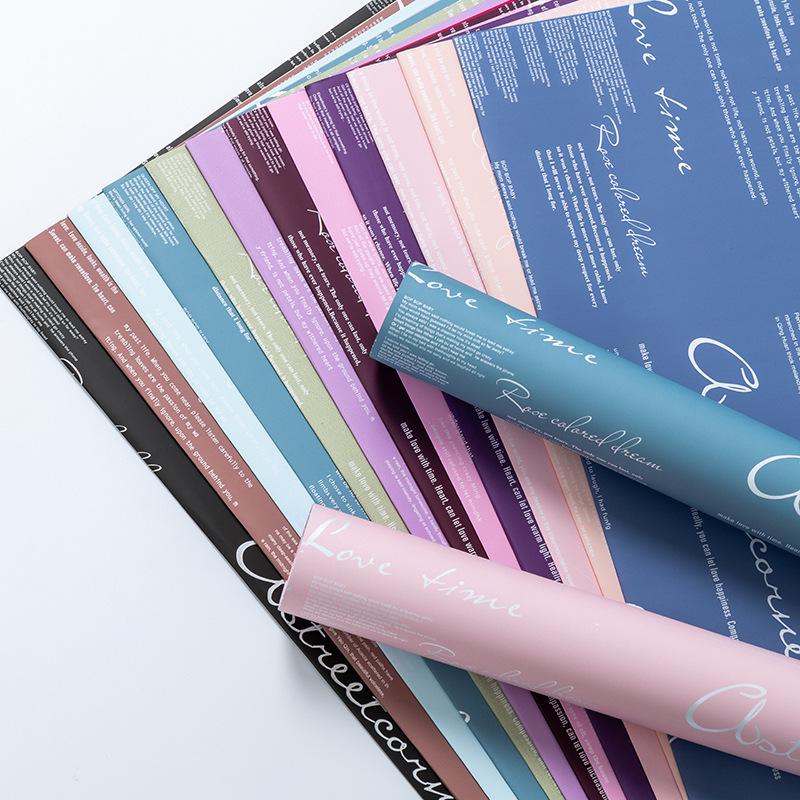 Bi-Color English & Hanji Floral Wrapping Paper for Bouquet Packaging