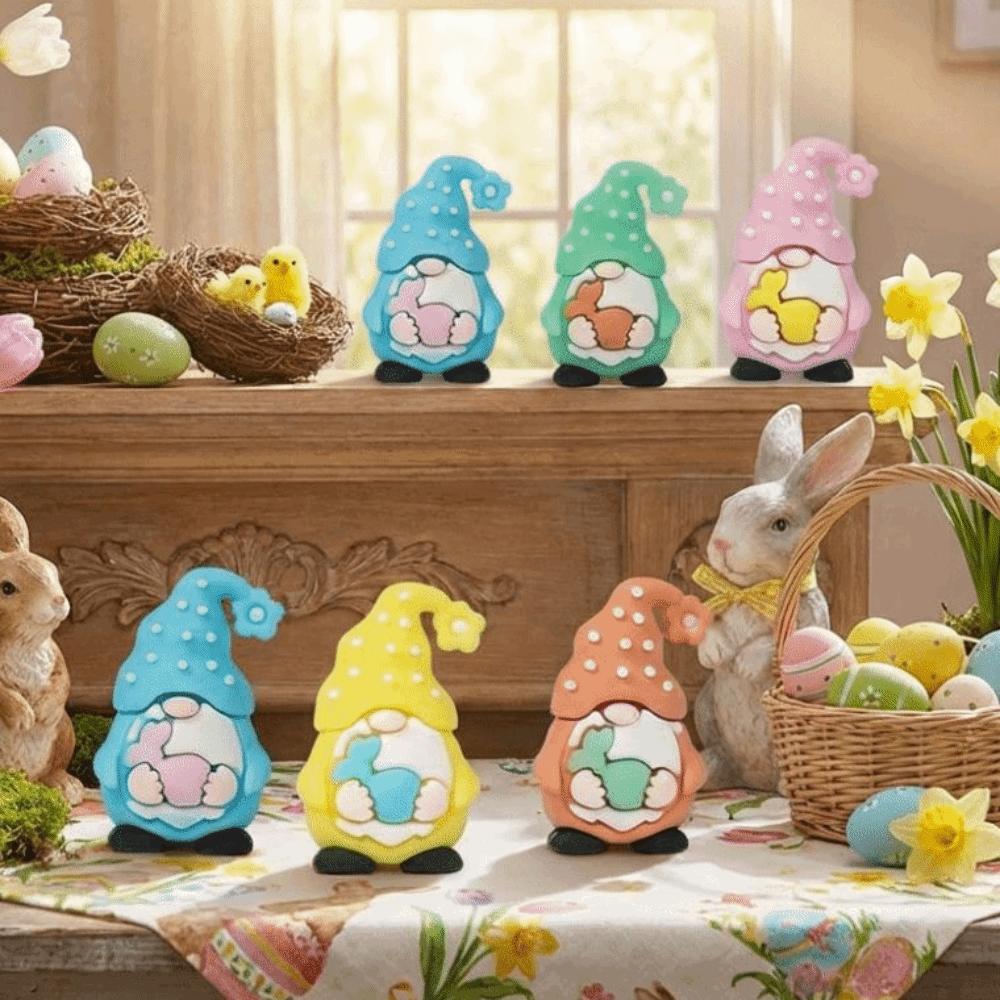 5 Stück PVC Osterzwerg Figuren Realistische Osterkorb Füller Miniatur Zwerg Statue Handwerk Simulierte Zwerg Statuen Eiersuche