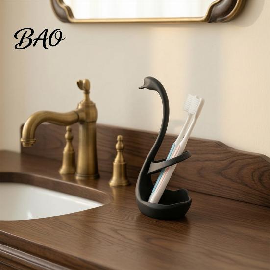Ventilation Draining Base Organizer 3D Printed Elegant Swan Storage Rack with And Base, Solution Multi-Purpose Toothbrush Holder Pen Cutlery Stand for