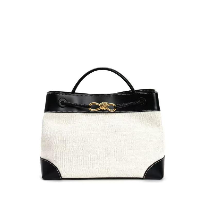 

Новая женская сумка из кожи и парусины контрастного цвета, сумка-тоут из первого слоя коровьей кожи, сумка через плечо, сумка-мессенджер, женская сумка для通勤 25*22*10cm чёрный