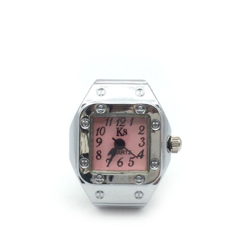 Stylish Alloy Silver Shell Ring Watch with Large & Small Numbers for Men & Women