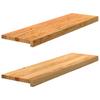 Vidaxl Stopnie Schodowe, 2 Szt. Brązowe 90X25X2Cm Lite Drewno Dębowe
