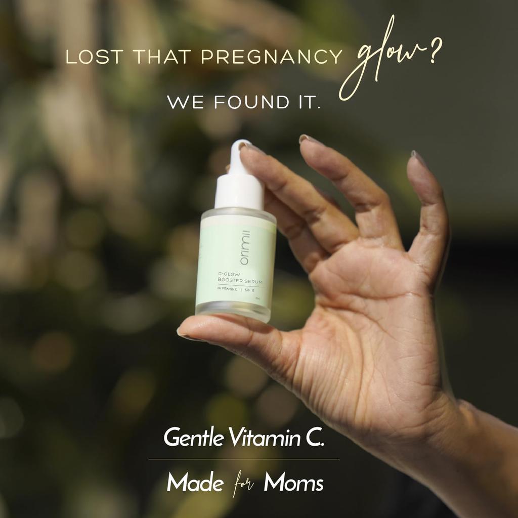 Orimii C-Glow Booster Serum 30ml 1er-Pack | 3% Vitamin C Aufhellendes Gesichtsserum mit LSF 15 für Hydratisierten, Gleichmäßigen Hautton