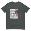 Whiskey Steak Guns Freedom Patriotic Flag Gift Tshirt