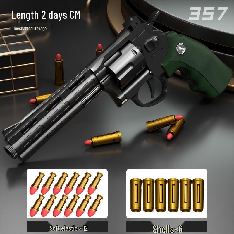 Children's ZP-5 Soft Bullet Revolver Toy Gun with Manual Continuous Firing Mechanism.