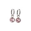Exquisite 18K Gold-Plated French Earrings with Colorful Round Diamonds