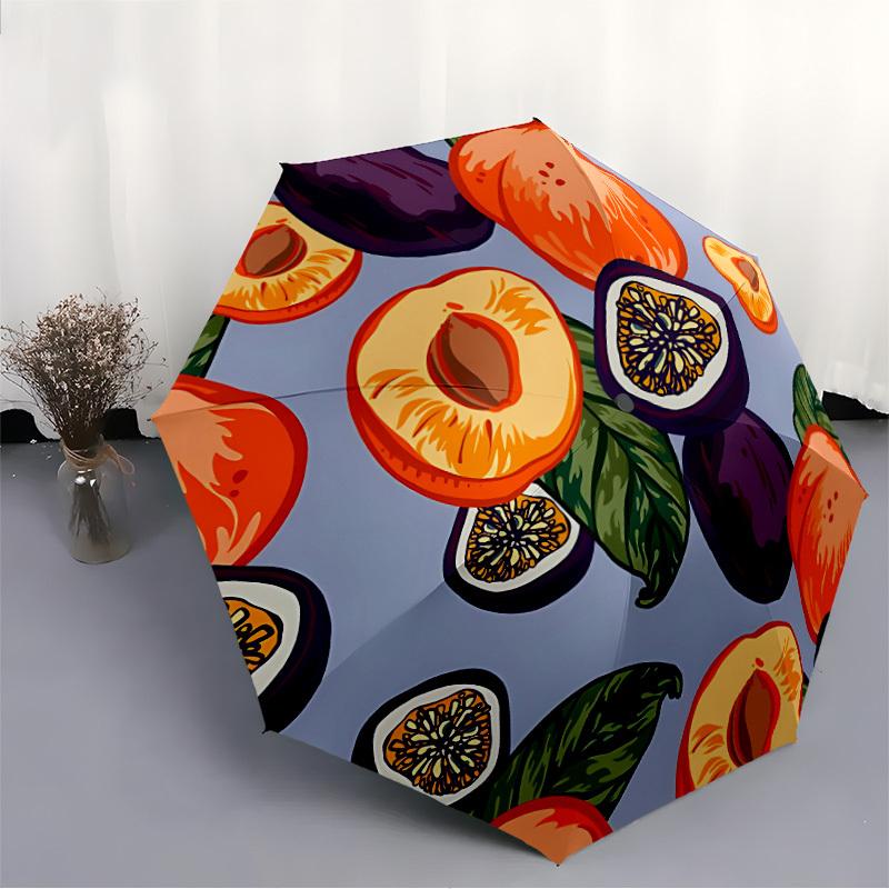 1pc Fruit Mix Open/Close Folding Umbrella, All- Portable Umbrella for & Men, Stylish Accessory (Holiday Gift) 8-Rib yy251213127
