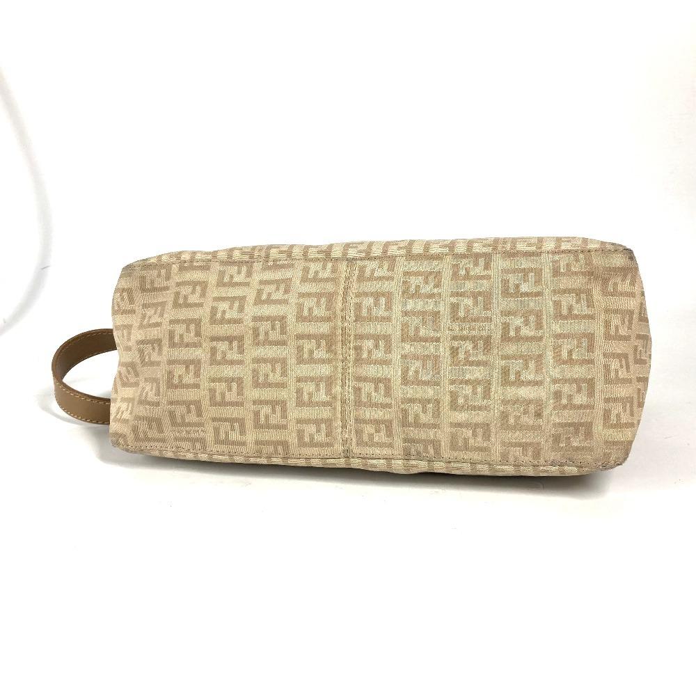 FENDI Zucchino Zucca logo bag Shoulder Bag Leather/Canvas Beige