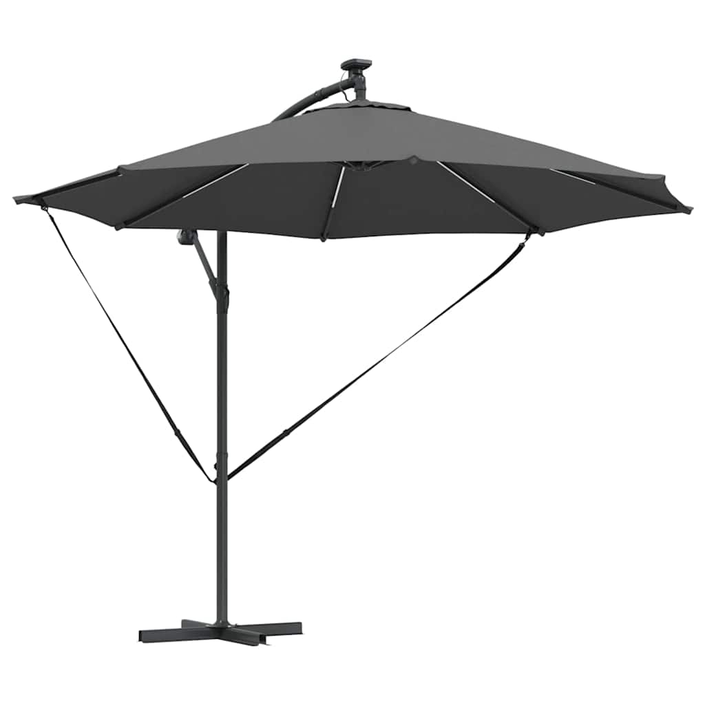 Anthracite LED Strip Sun Umbrella 294 X 294 X 248 Cm