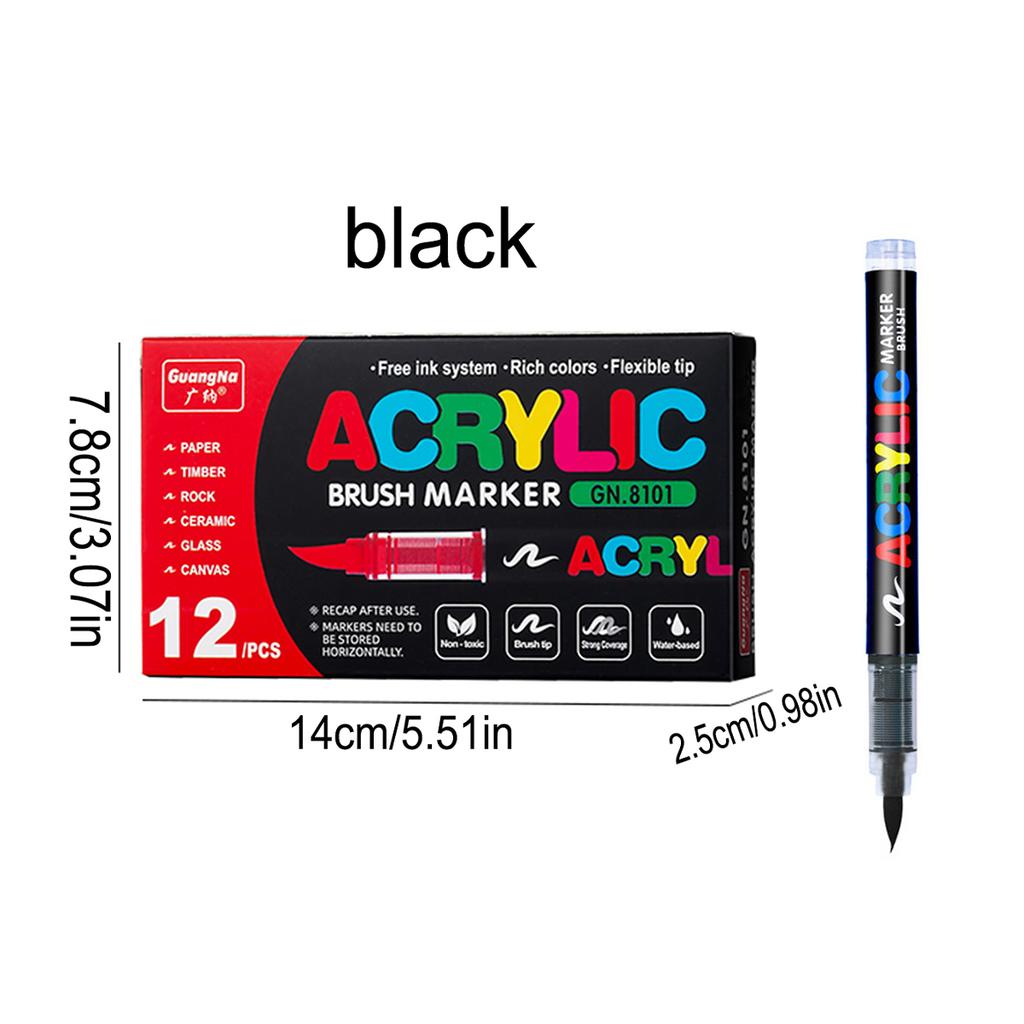 12-288 Colors/Box Christmas-Themed Marker Set - Soft-Tip Straight Liquid Acrylic Markers for DIY Holiday Doodle Art Painting