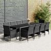 11 pc Outdoor Dining Set Grey Poly Rattan