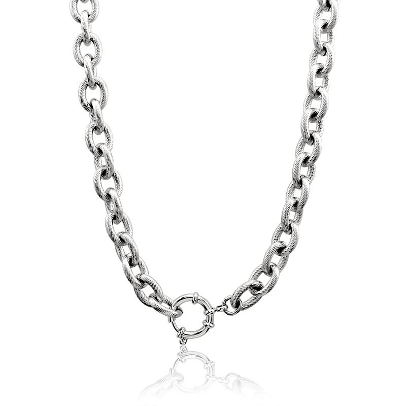 Minimalist 18k Gold Plated Basic Paperclip Chain Necklace O Clasp Stainless Steel Chain Herringbone Necklace Jewelry Factory 40cm