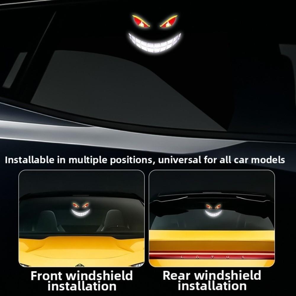 DIY Car Devil Eye Decorative Light Solar Cool EYE Ambient Lamp Gifts LED Warning Light