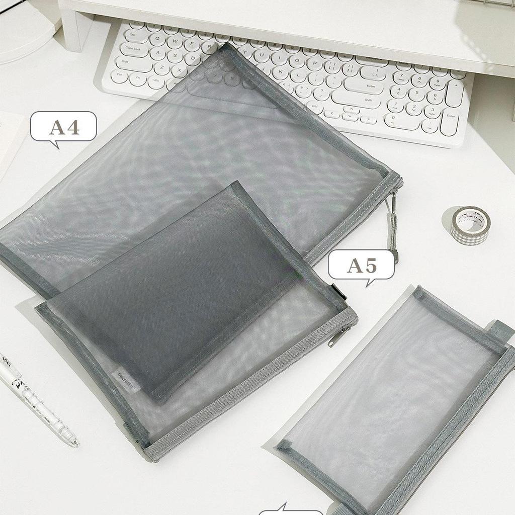 Mesh Document Bag with 6 Zippers - 5 Storage Compartments for Students & Files, Back-to-School Handbag