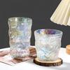 2pcs Colored Milk Cups 300ml/400ml Glacier Cup Simple Household Luxury Colorful Tree Pattern Glass Drinkware Wholesale Water Cup