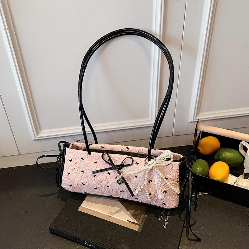 

Нишевая милая сумка подмышку, новая распродажа, сумка-шоппер для通勤, на плечо, универсальная сумка-бант для девочки Without pendant